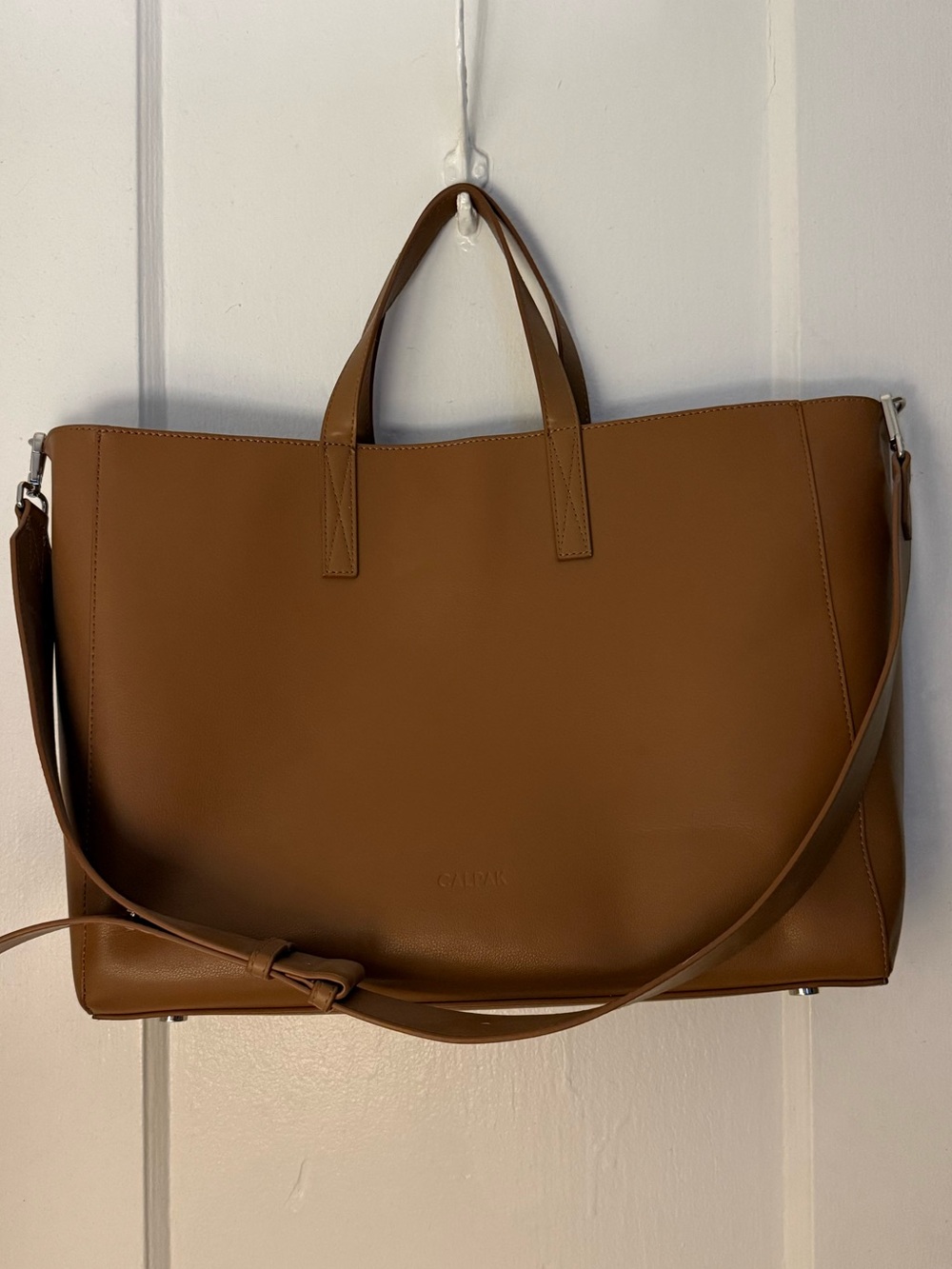 Calpak Cognac Leather Carryall Tote